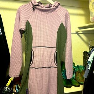 Light purple and gray Melanzana hoodie dress